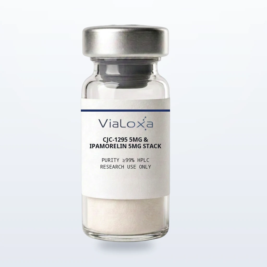 CJC-1295 5mg & Ipamorelin 5mg Stack lyophilised reference vial